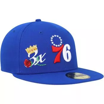 Мужская приталенная шляпа New Era Royal Philadelphia 76ers Crown Champs 59FIFTY