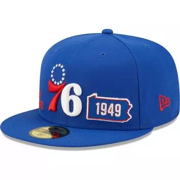 Мужская приталенная шляпа New Era Royal Philadelphia 76ers Fall 22 Identity 59FIFTY
