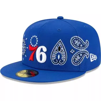 Мужская приталенная шляпа New Era Royal Philadelphia 76ers Paisley 59FIFTY