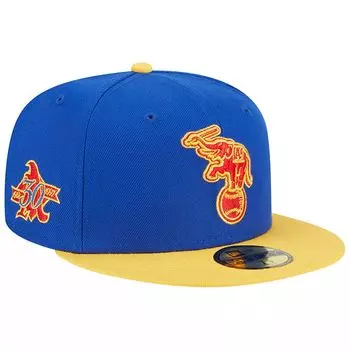 Мужская приталенная шляпа New Era Royal/желтая Oakland Athletics Empire 59FIFTY