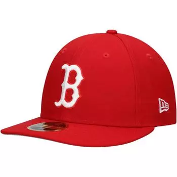 Мужская приталенная шляпа New Era Scarlet Boston Red Sox Low Profile 59FIFTY
