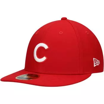 Мужская приталенная шляпа New Era Scarlet Chicago Cubs Low Profile 59FIFTY