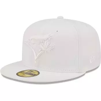 Мужская приталенная шляпа New Era Toronto Blue Jays White on White 59FIFTY
