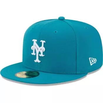 Мужская приталенная шляпа New Era Turquoise New York Mets 59FIFTY