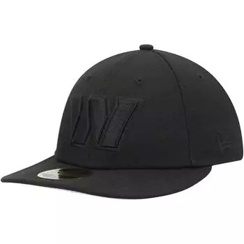 Мужская приталенная шляпа New Era Washington Commanders Black on Black II Low Profile 59FIFTY