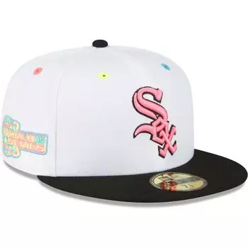 Мужская приталенная шляпа New Era White Chicago White Sox Neon Eye 59FIFTY