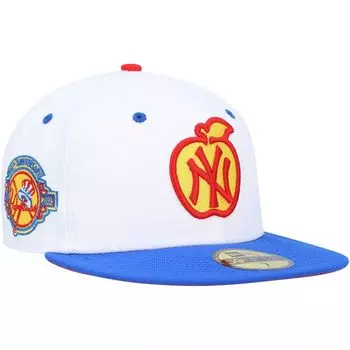 Мужская приталенная шляпа New Era White/Royal New York Yankees 100th Anniversary Cherry Lolli 59FIFTY