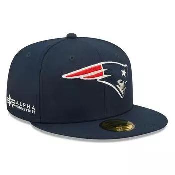 Мужская приталенная шляпа New Era x Alpha Industries Navy New England Patriots Alpha 59FIFTY