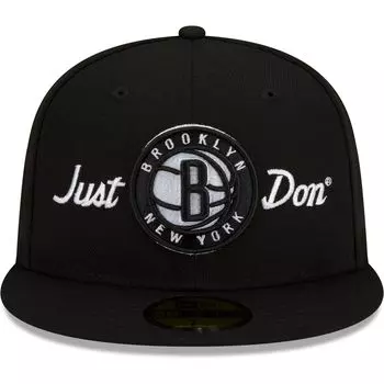 Мужская приталенная шляпа New Era x Just Don Black Brooklyn Nets 59FIFTY