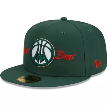 Мужская приталенная шляпа New Era x Just Don Hunter Green Milwaukee Bucks 59FIFTY