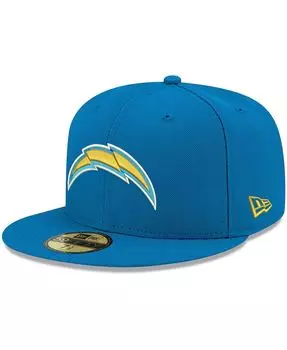 Мужская приталенная шляпа пудрово-синего цвета Los Angeles Chargers Team Basic 59FIFTY New Era