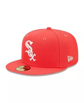 Мужская приталенная шляпа Red Chicago White Sox Lava Highlighter Logo 59FIFTY New Era