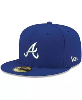 Мужская приталенная шляпа Royal Atlanta Braves Logo белая 59FIFTY New Era