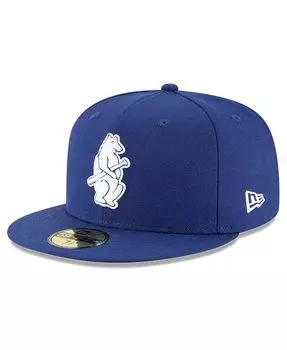 Мужская приталенная шляпа Royal Chicago Cubs Cooperstown Collection 59FIFTY из шерсти New Era, синий