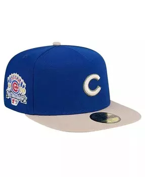 Мужская приталенная шляпа Royal Chicago Cubs из парусины А-образной рамки 59FIFTY New Era, синий