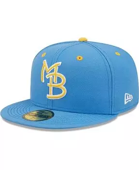 Мужская приталенная шляпа Royal Myrtle Beach Pelicans Authentic Collection Team Home 59FIFTY New Era, синий