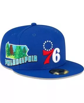 Мужская приталенная шляпа Royal Philadelphia 76ers Stateview 59FIFTY New Era, синий