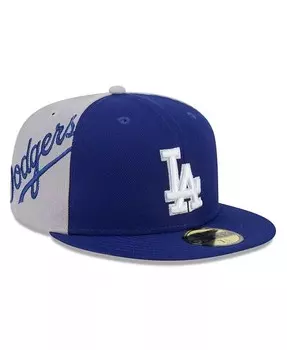 Мужская приталенная шляпа Royal/серый Los Angeles Dodgers Gameday Sideswipe 59fifty New Era, синий