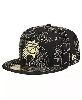Мужская приталенная шляпа с трафаретным принтом Black Phoenix Suns 59FIFTY Day со сплошным принтом New Era, черный