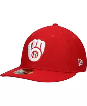 Мужская приталенная шляпа Scarlet Milwaukee Brewers Low Profile 59FIFTY New Era