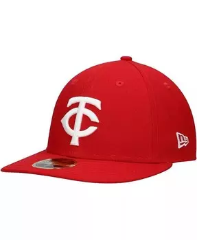 Мужская приталенная шляпа Scarlet Minnesota Twins Low Profile 59FIFTY New Era, красный