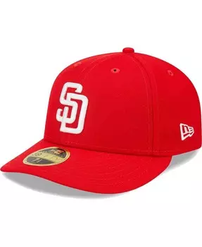 Мужская приталенная шляпа Scarlet San Diego Padres Low Profile 59FIFTY New Era