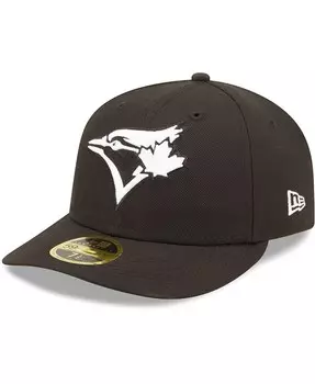Мужская приталенная шляпа Toronto Blue Jays черно-белая с низким профилем 59FIFTY New Era