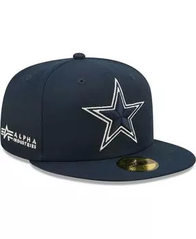Мужская приталенная шляпа x Alpha Industries Navy Dallas Cowboys Alpha 59FIFTY New Era