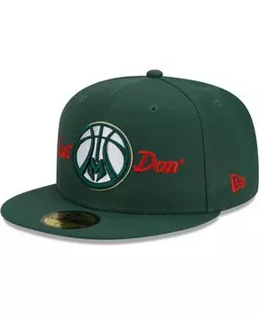 Мужская приталенная шляпа x Just Don Hunter Green Milwaukee Bucks 59FIFTY New Era