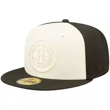 Мужская пробковая двухцветная кепка New Era кремового/черного цвета 59FIFTY
