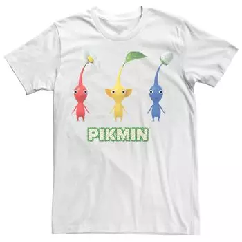 Мужская простая футболка Nintendo Pikmin Trio Licensed Character