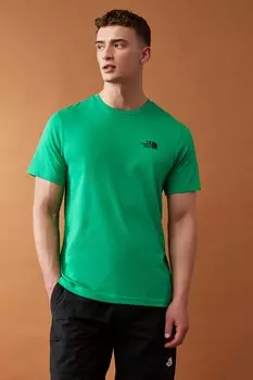 Мужская простая футболка с коротким рукавом и куполом The North Face, зеленый