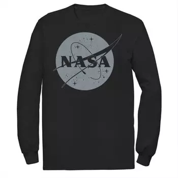 Мужская простая классическая футболка с круглым логотипом NASA и длинными рукавами Licensed Character