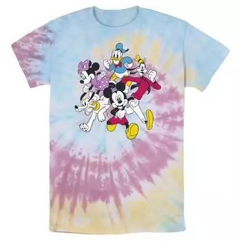 Мужская простая стираная футболка Disney Mickey & Friends Group Shot Bomabrd Licensed Character