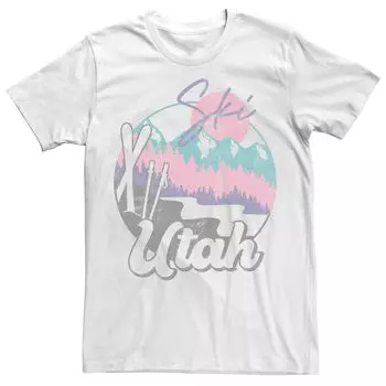 Мужская прозрачная круглая футболка Ski Utah Licensed Character
