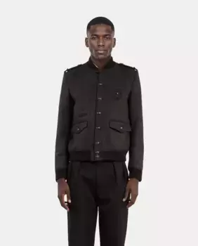 Мужская прямая куртка-тедди с элегантными деталями The Kooples, серый