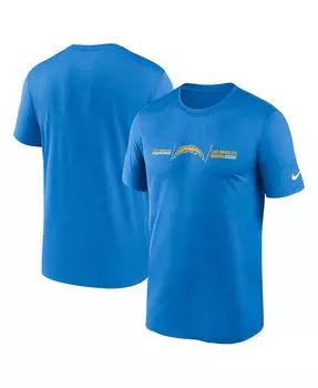 Мужская пудровая синяя футболка los angeles chargers horizontal lockup legend Nike, синий