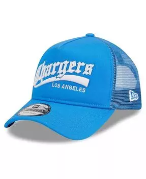 Мужская пудрово-синяя регулируемая кепка Los Angeles Chargers Caliber Trucker 9FORTY New Era, синий