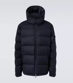 Мужская пуховая куртка из шерстяного фланеля Montgenevre Moncler, темно-синий