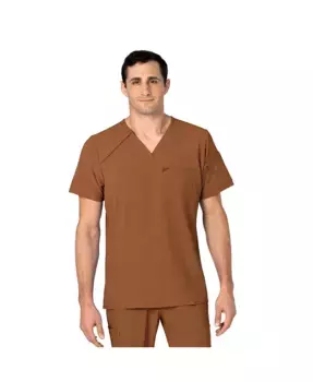 Мужская рабочая футболка RENEW EZ Zip с молнией Wink, коричневый