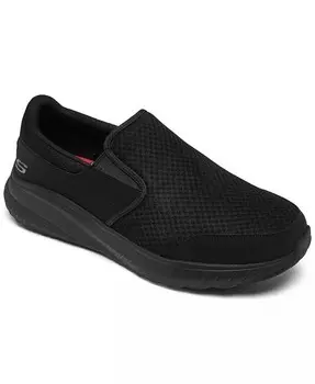 Мужская рабочая модель свободного кроя: Squad Chaos SR - повседневные кроссовки Urgran Memory Foam Slip-On Wide-Width от Finish Line Skechers, черный
