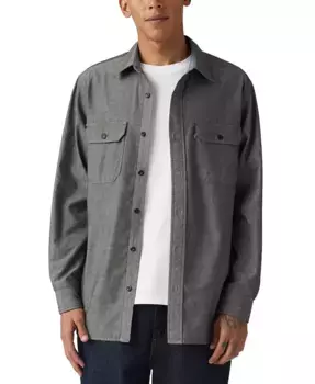 Мужская рабочая рубашка с длинным рукавом на пуговицах свободного кроя Levi's, черный
