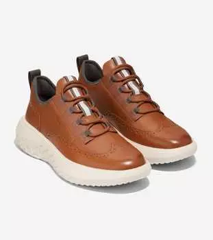 Мужская работа Cole Haan Zerogrand из любой точки Оксфорды, цвет british tan-silver birch