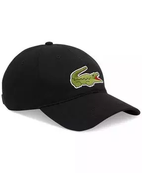 Мужская регулируемая бейсболка из хлопкового твила с логотипом под крокодила Lacoste, черный