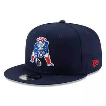 Мужская регулируемая бейсболка New Era Navy New England Patriots Throwback 9FIFTY