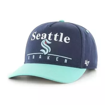 Мужская регулируемая бейсболка Snapback '47 Deep Sea Blue/Light Blue Seattle Kraken Super Hitch