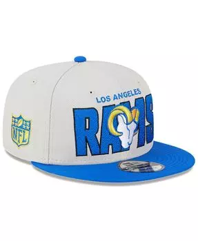 Мужская регулируемая бейсболка Stone, Royal Los Angeles Rams 2023 NFL Draft 9FIFTY Snapback New Era