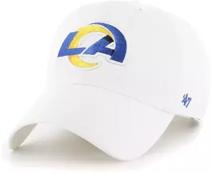 Мужская регулируемая белая кепка Los Angeles Rams '47 Clean Up