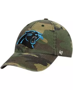 Мужская регулируемая кепка Carolina Panthers Woodland Clean Up '47 Brand