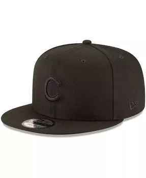Мужская регулируемая кепка Chicago Cubs Black on Black 9FIFTY Team Snapback New Era, черный